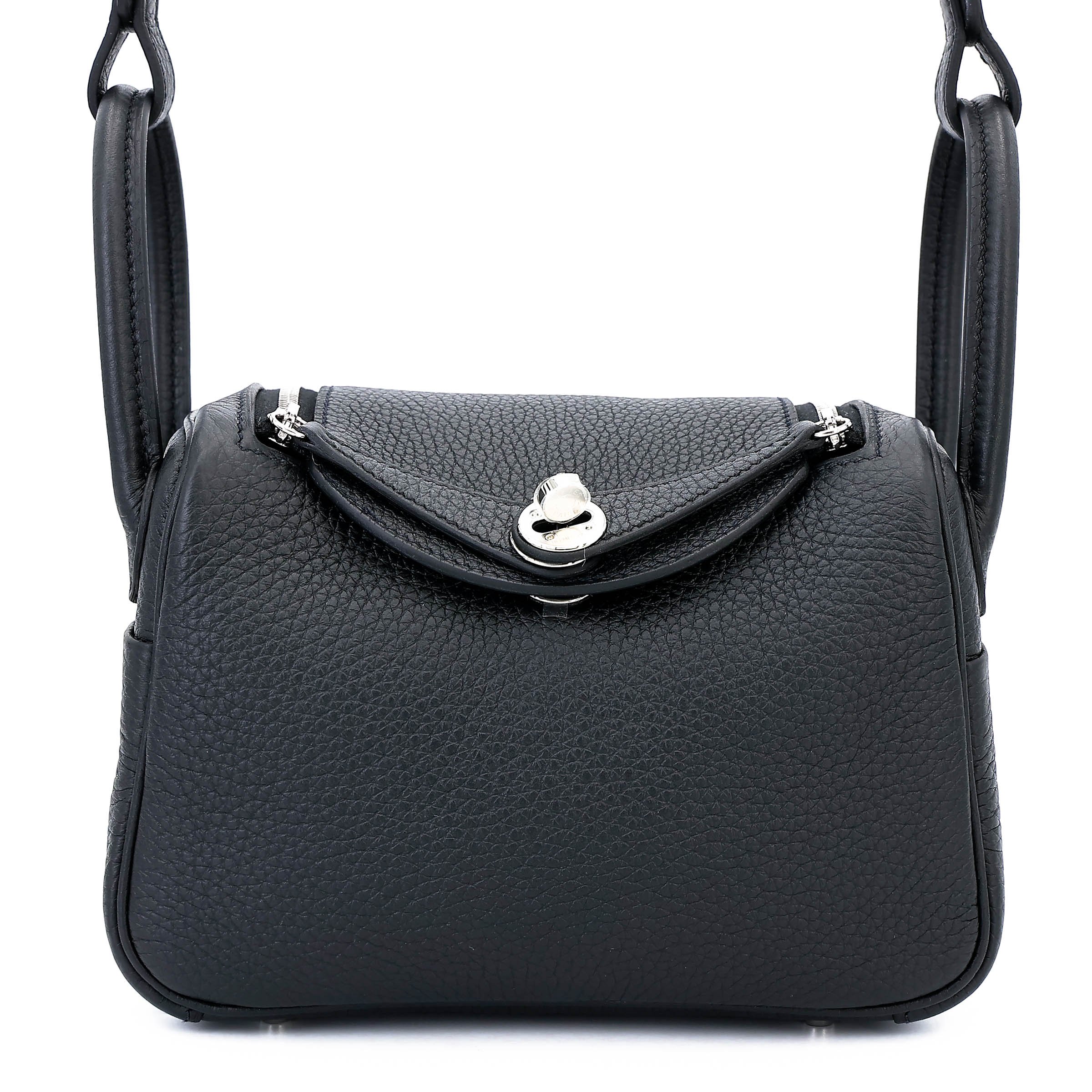Brand New ( Rank N ) HERMÈS Mini Lindy II Noir (89) Clemence Palladium hardware G (2026)