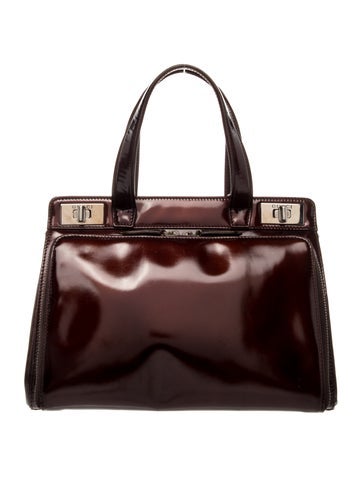 Patent Leather Top Handle Bag