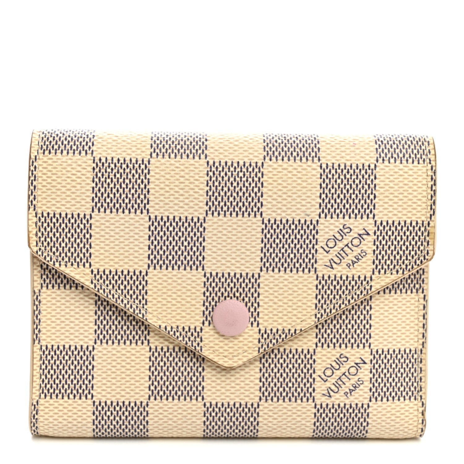 Louis Vuitton Damier Azur Victorine Wallet Rose Ballerine