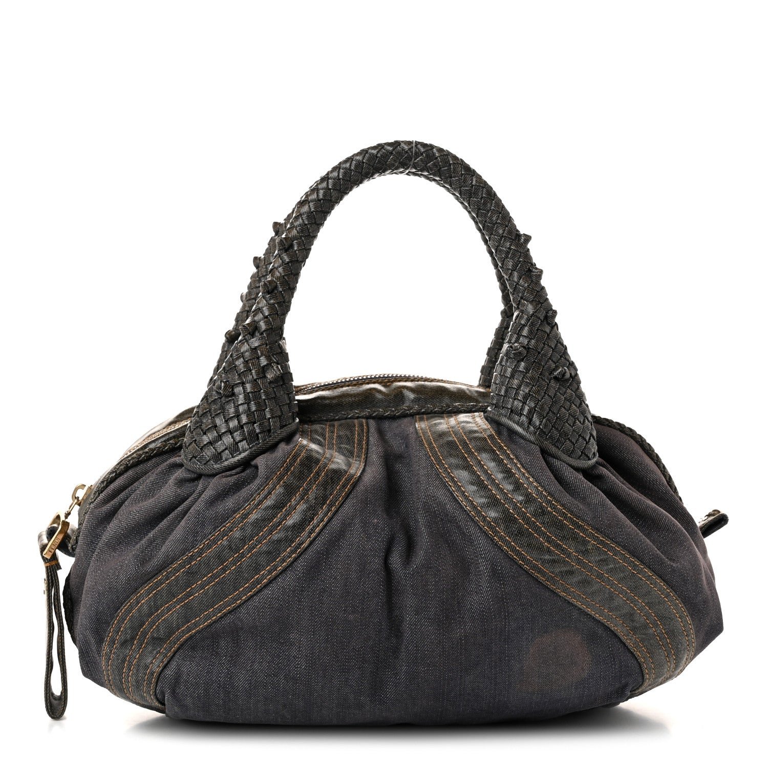 Fendi Denim Spalmati Woven Spy Bowler Blue