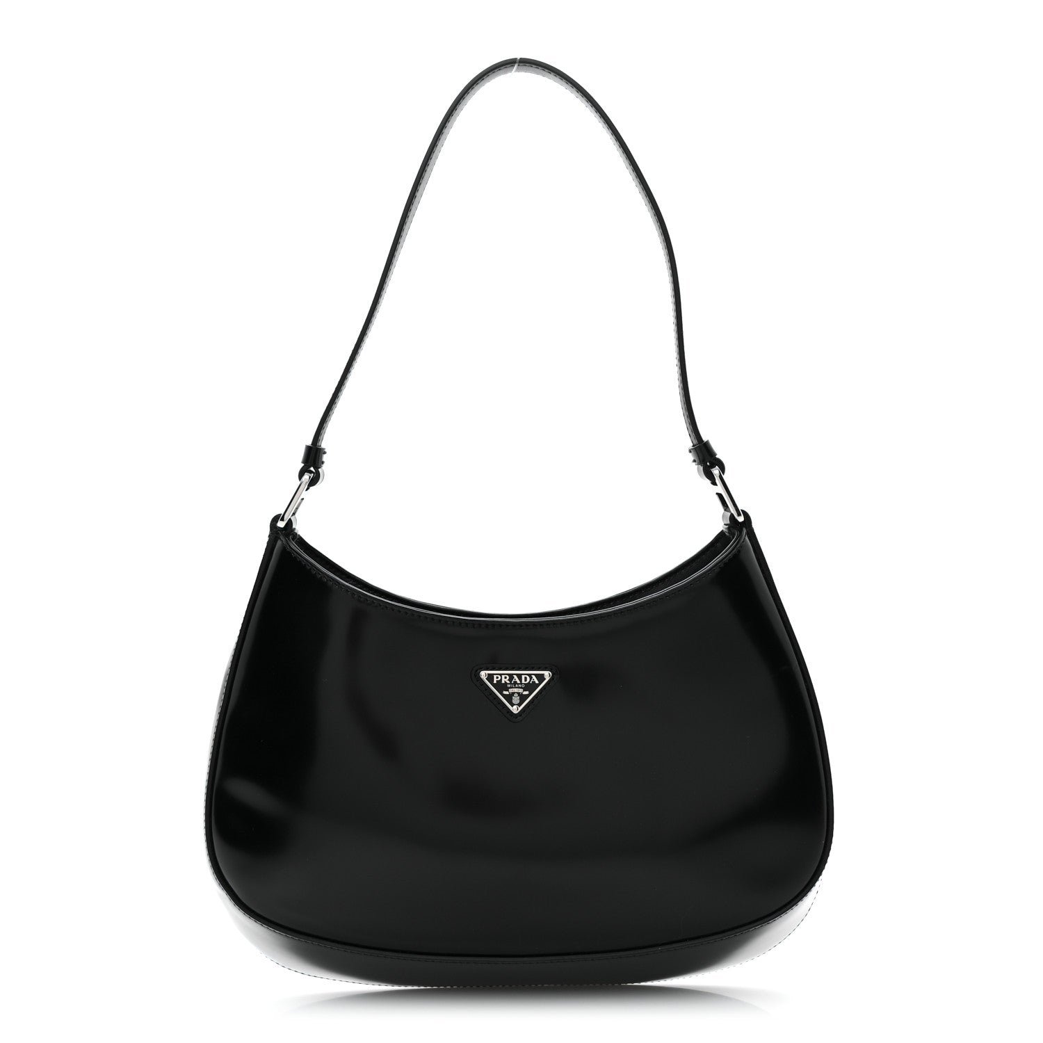 Prada Spazzolato Cleo Shoulder Bag Black