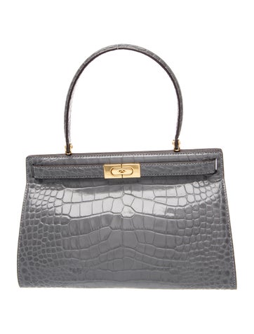 Embossed Leather Top Handle Bag