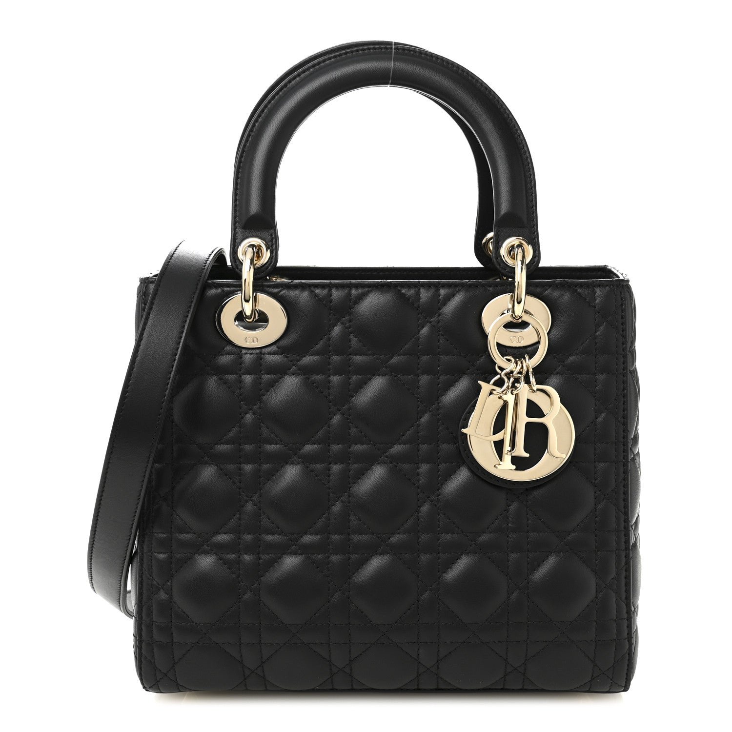 Dior Lambskin Cannage Medium Lady Dior Black