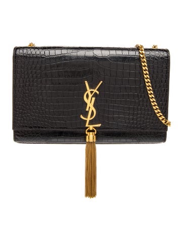 Embossed Leather Kate Tassel Chain Bag Medium