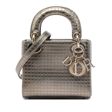 Mini Metallic Patent Microcannage Lady Dior