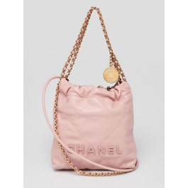 Chanel Pink Quilted Calfskin Leather Chanel 22 Mini Bag