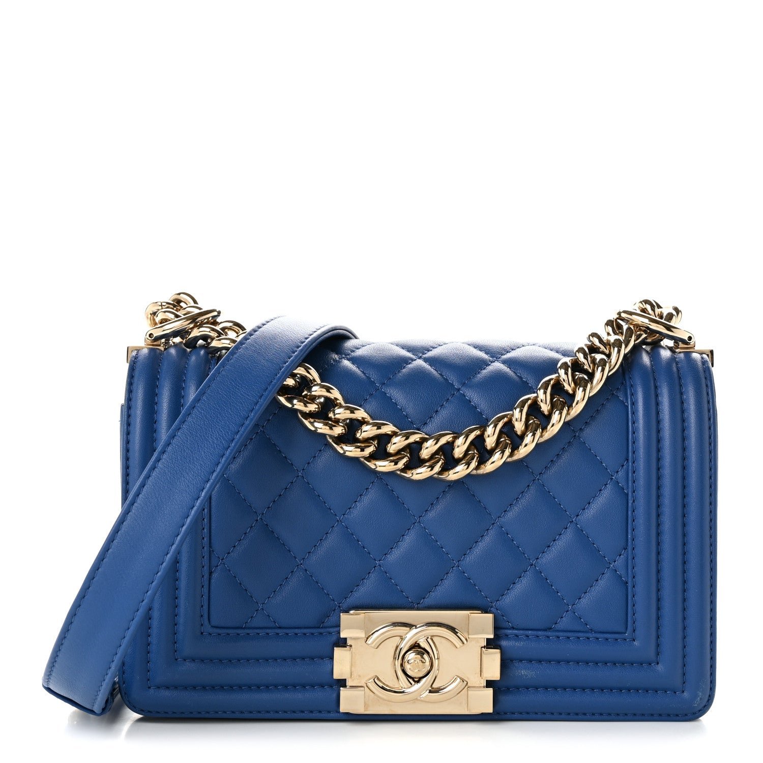 Chanel Lambskin Quilted Small Boy Flap Blue