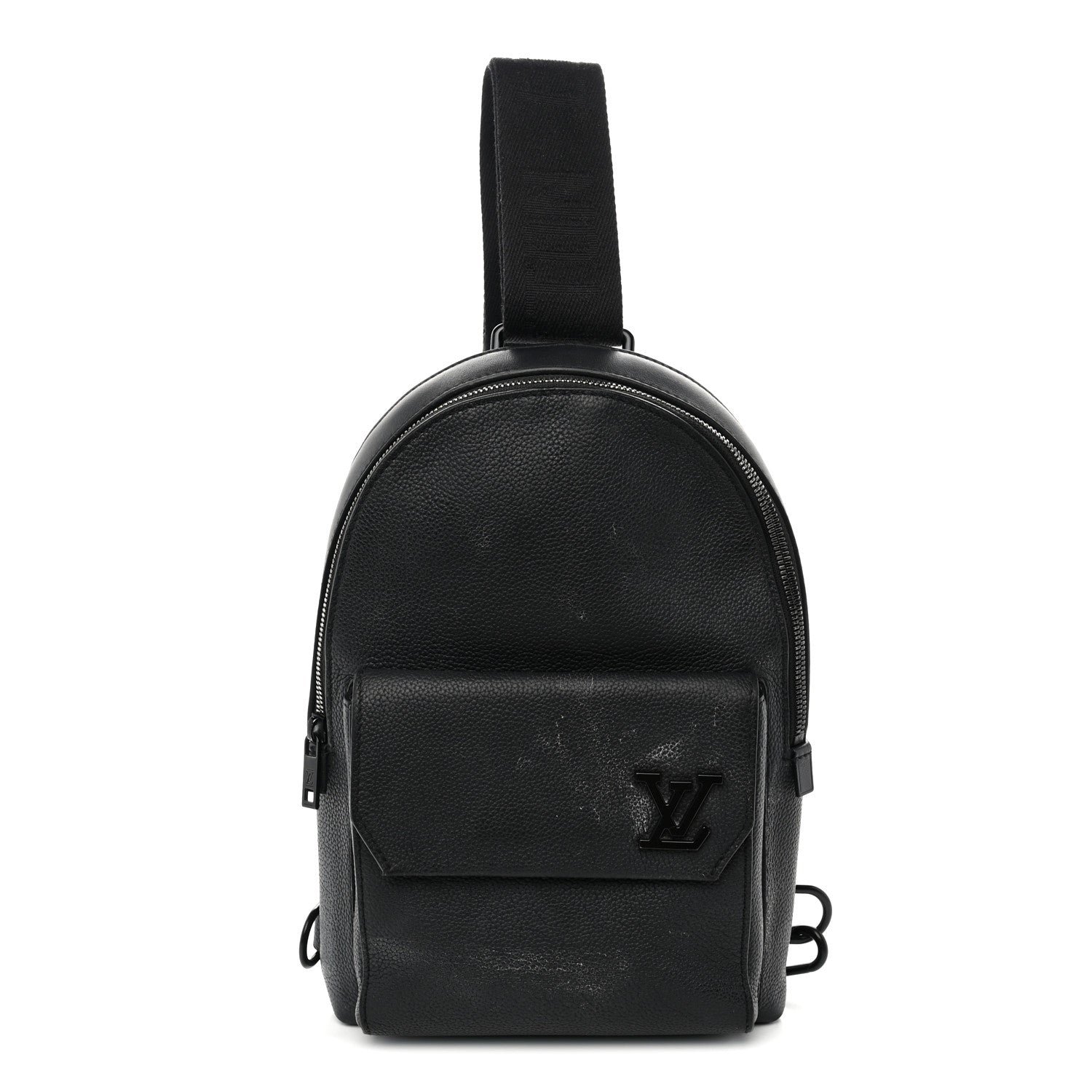 Louis Vuitton Grained Cowhide Aerogram Pilot Slingbag Black