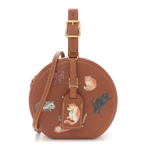 Louis Vuitton Calfskin Catogram Petite Boite Chapeau Tan