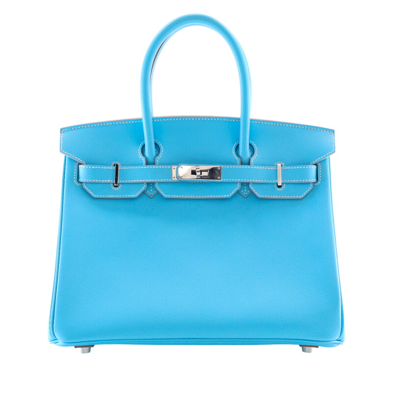 Bleu Celeste and Bleu Mykonos Epsom Verso Birkin 30 Palladium Hardware, 2011