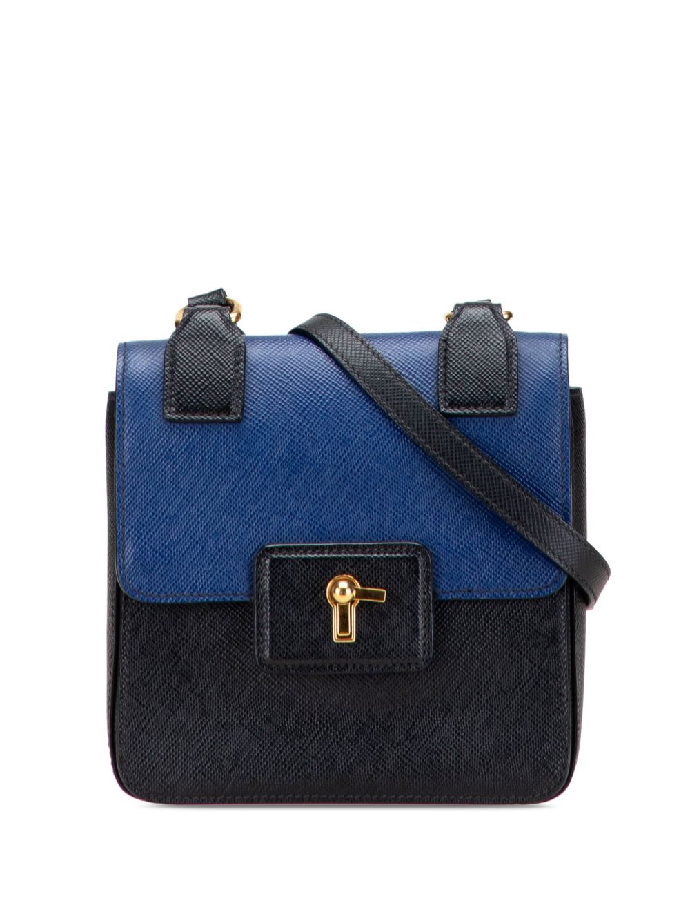 2000-2025 Bicolor Saffiano Cuir Flap crossbody bag