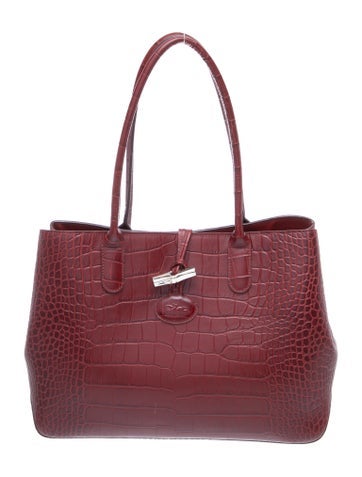 Longchamp Embossed Leather Shoulder Bag