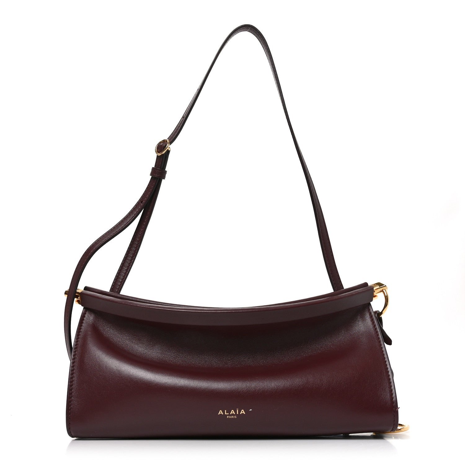 Alaia Calfskin Le Click East West Bag Rouge Grenat
