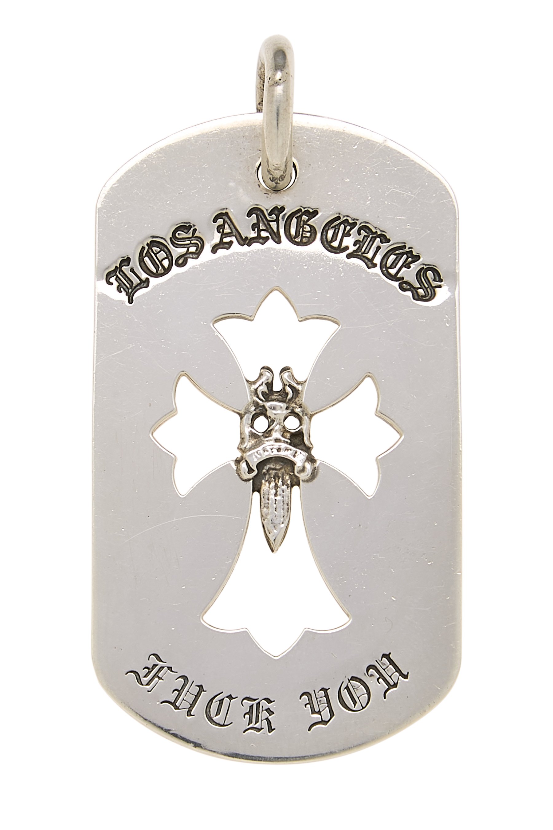 Chrome Hearts Sterling Silver Los Angeles Cutout Dog Tag
