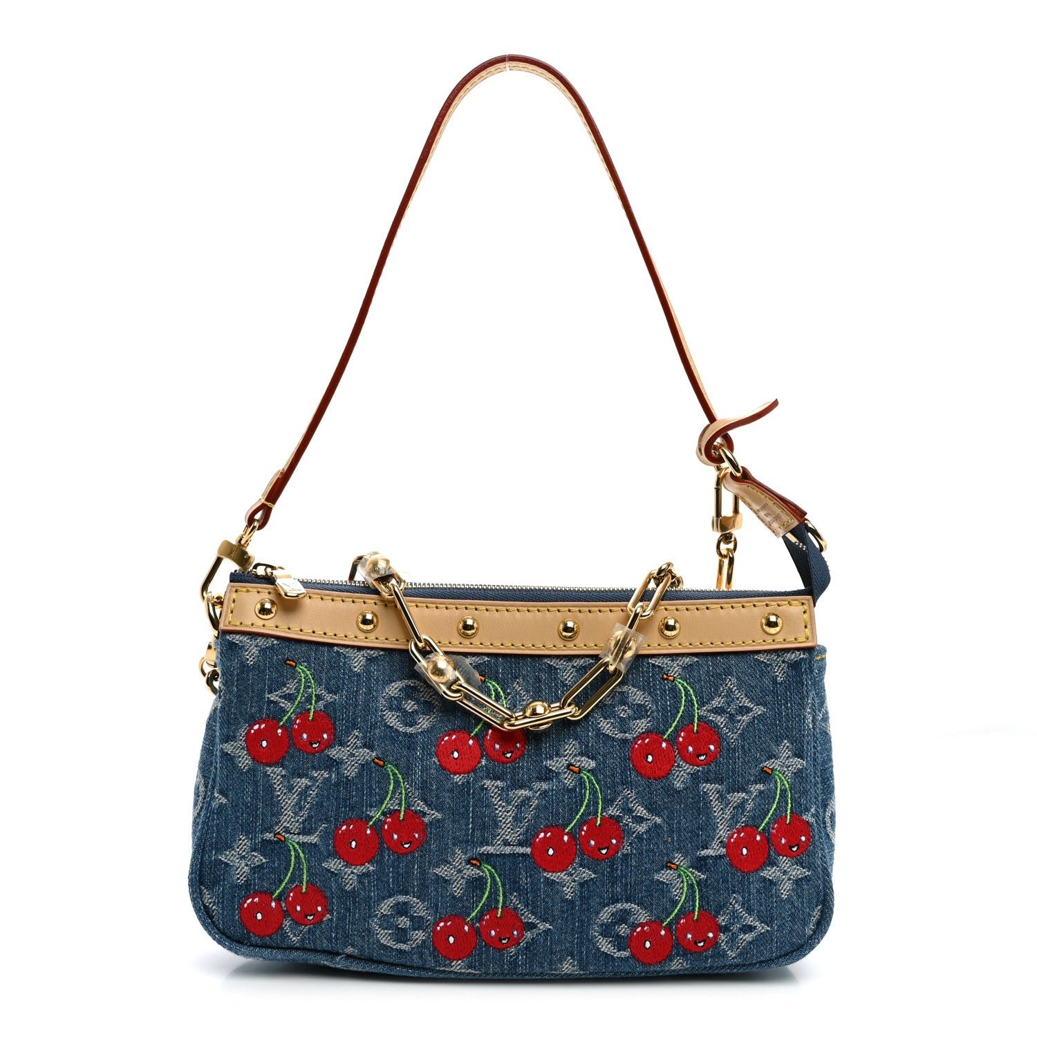 Louis Vuitton LV X TM Monogram Denim Cerises Pochette Accessories Blue