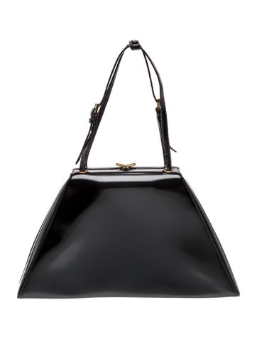 Enameled Metal Triangle Shoulder Bag