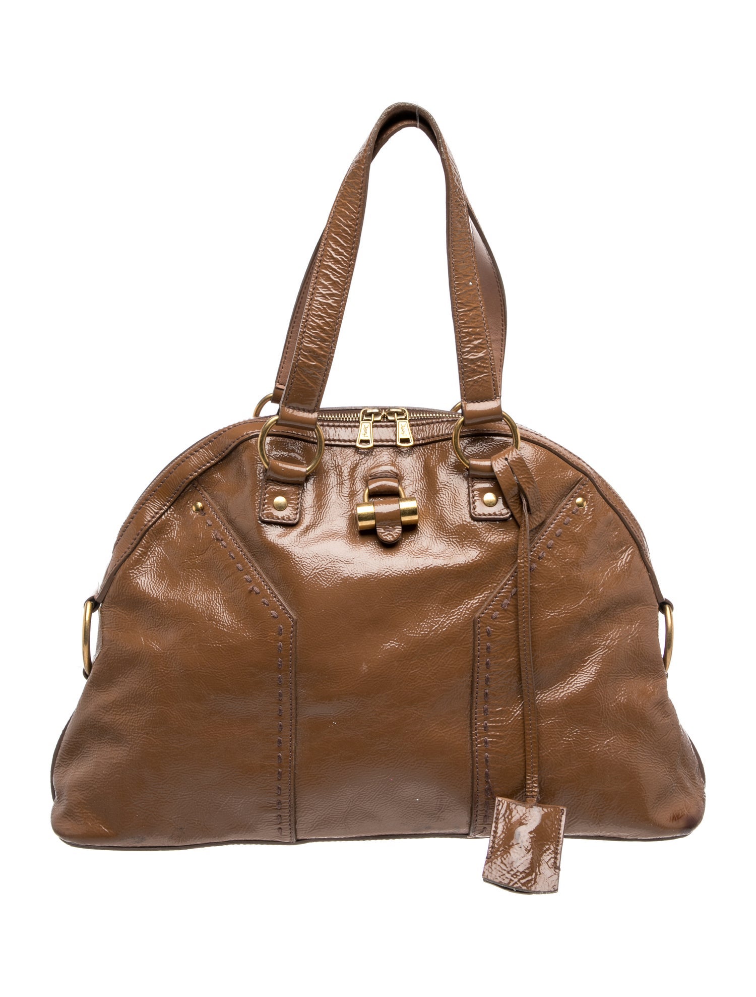Saint Laurent Patent Leather Top Handle Bag
