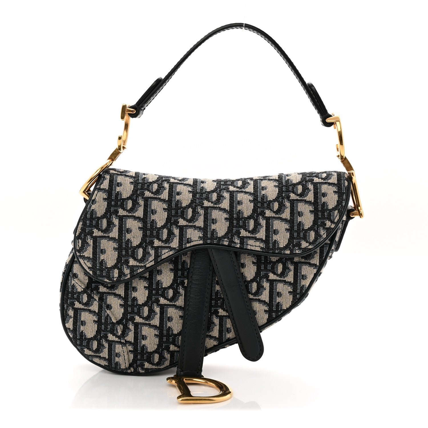 Christian Dior Oblique Mini Saddle Bag Blue