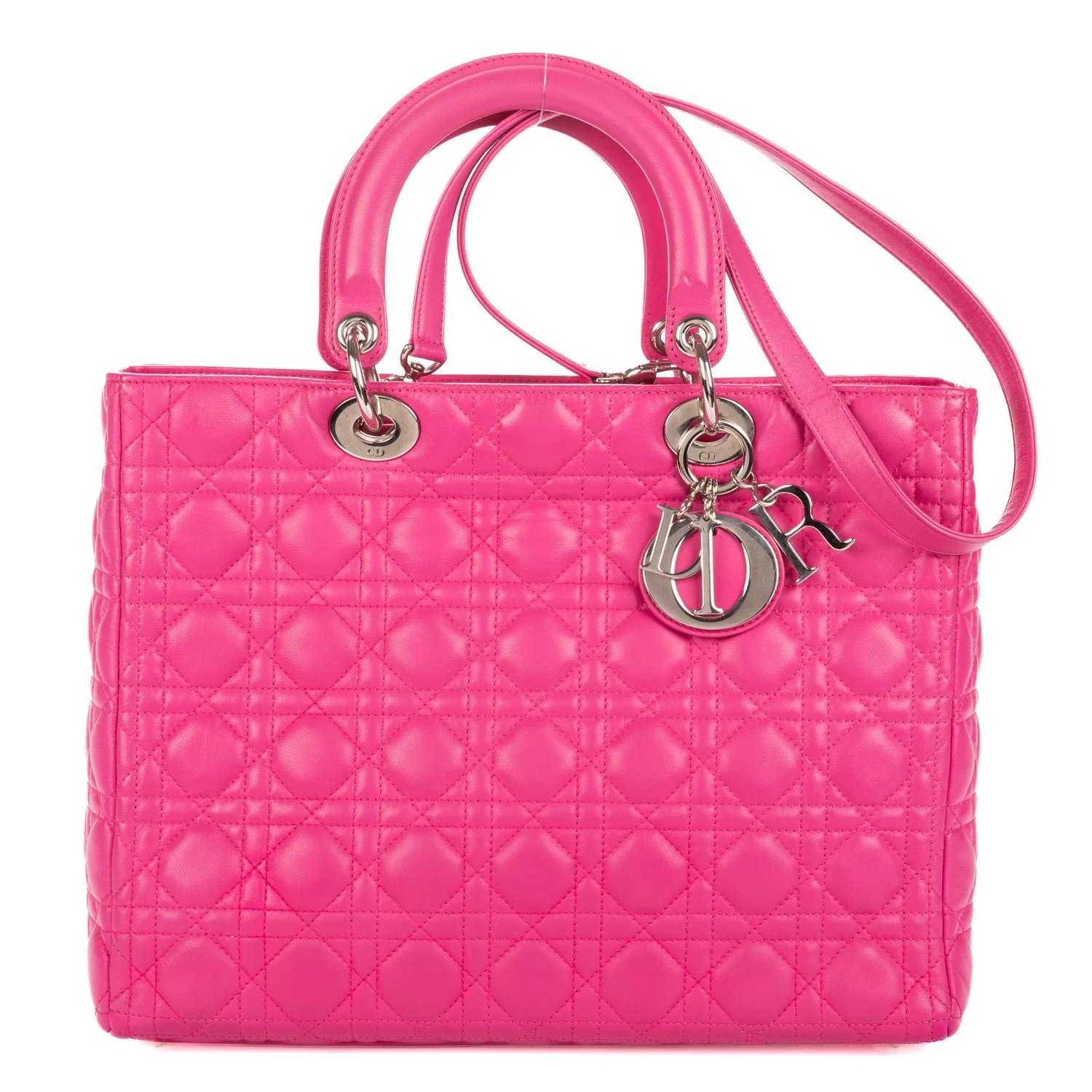 Leather Large Lady Dior Zip