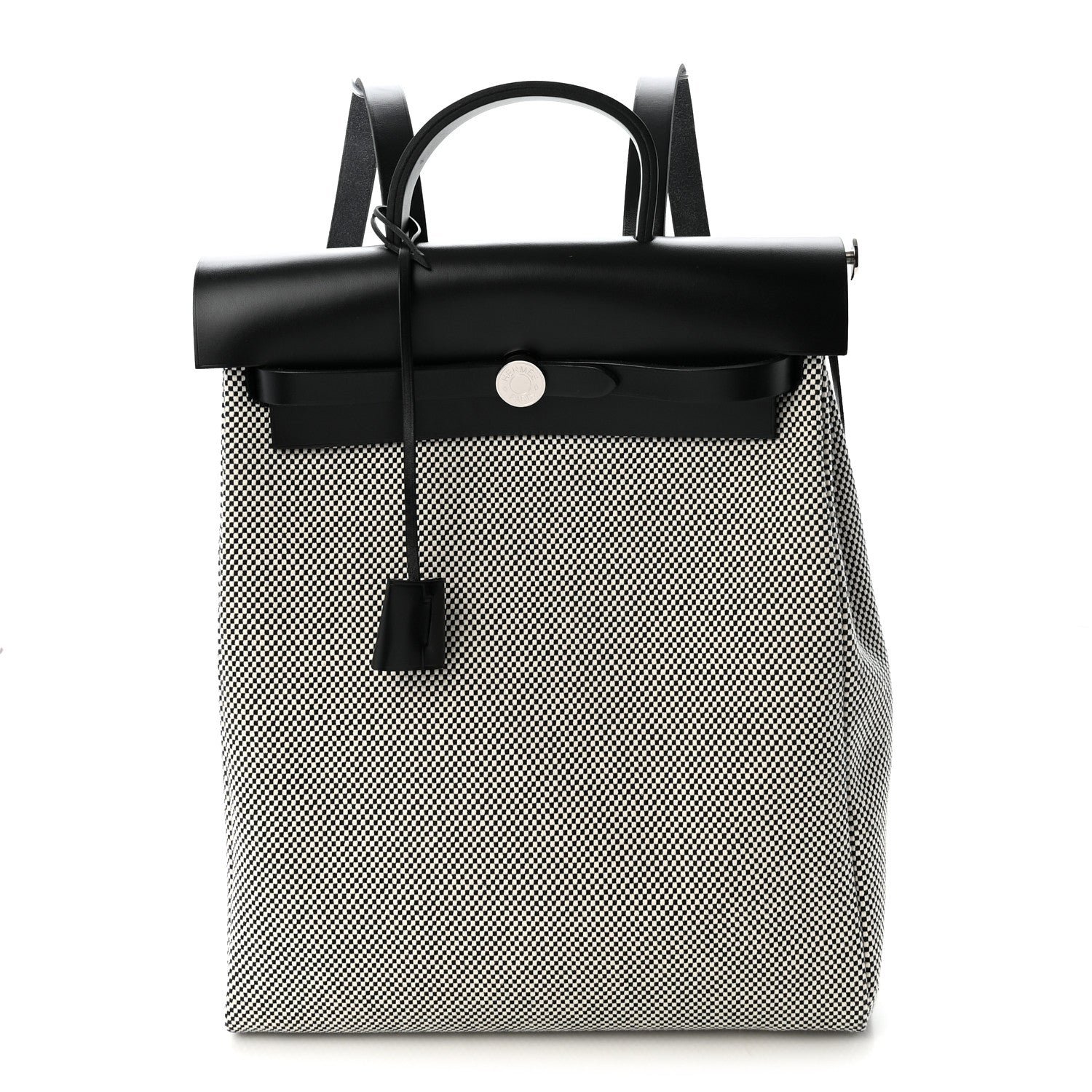 Hermes Criss Viking Vache Hunter Herbag a Dos Zip Retourne Backpack Ecru Black