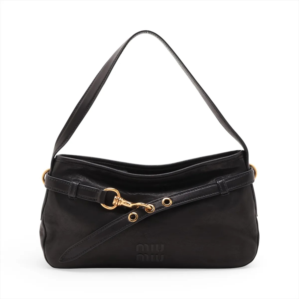 Miu Miu Nappa Aventure 5BC182 Leather Shoulder bag Black