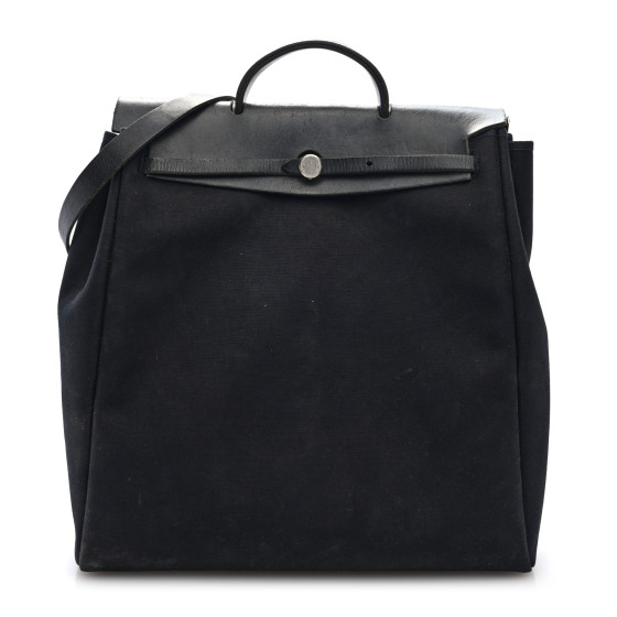 Hermes Toile Vache Calfskin Herbag 40 GM Black