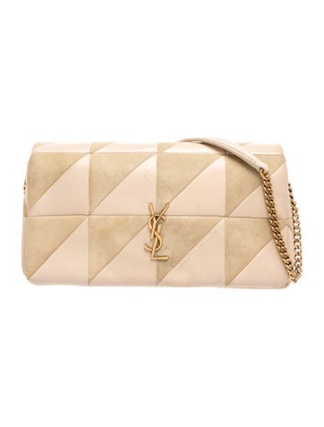 Leather Patchwork Monogram Medium Jamie Baguette