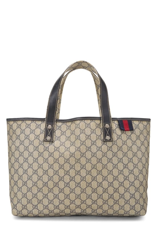 Navy GG Supreme Canvas Web Loop Tote