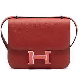Hermes Limited Edition Rouge Grenade Epsom Constance 18 Enamel Palladium, 2024