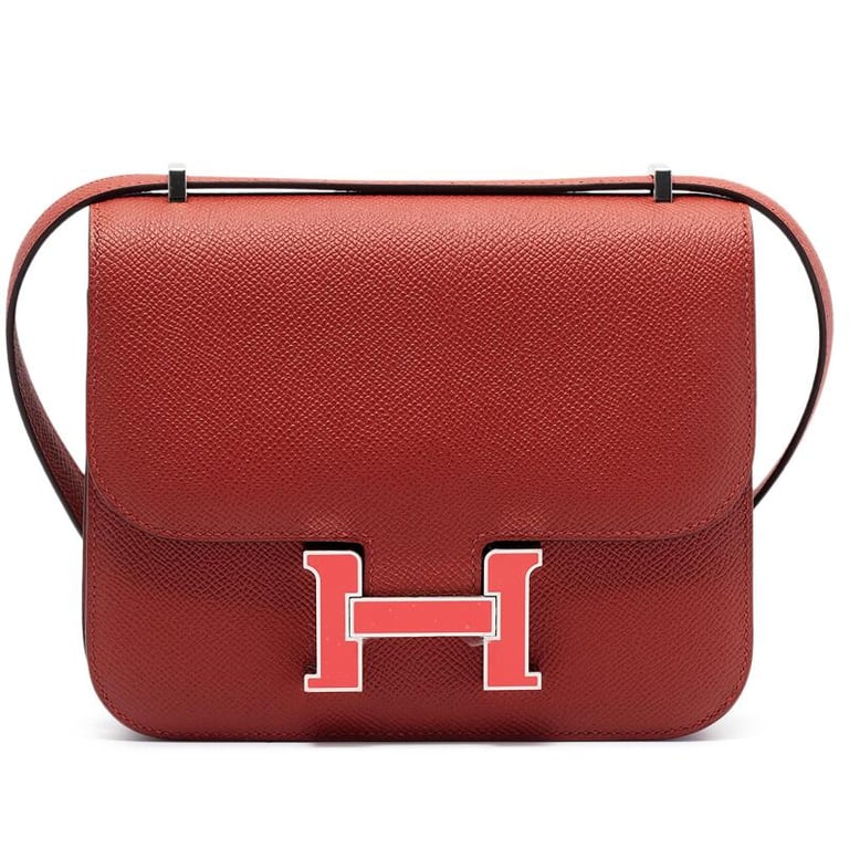 Hermes Limited Edition Rouge Grenade Epsom Constance 18 Enamel Palladium, 2024
