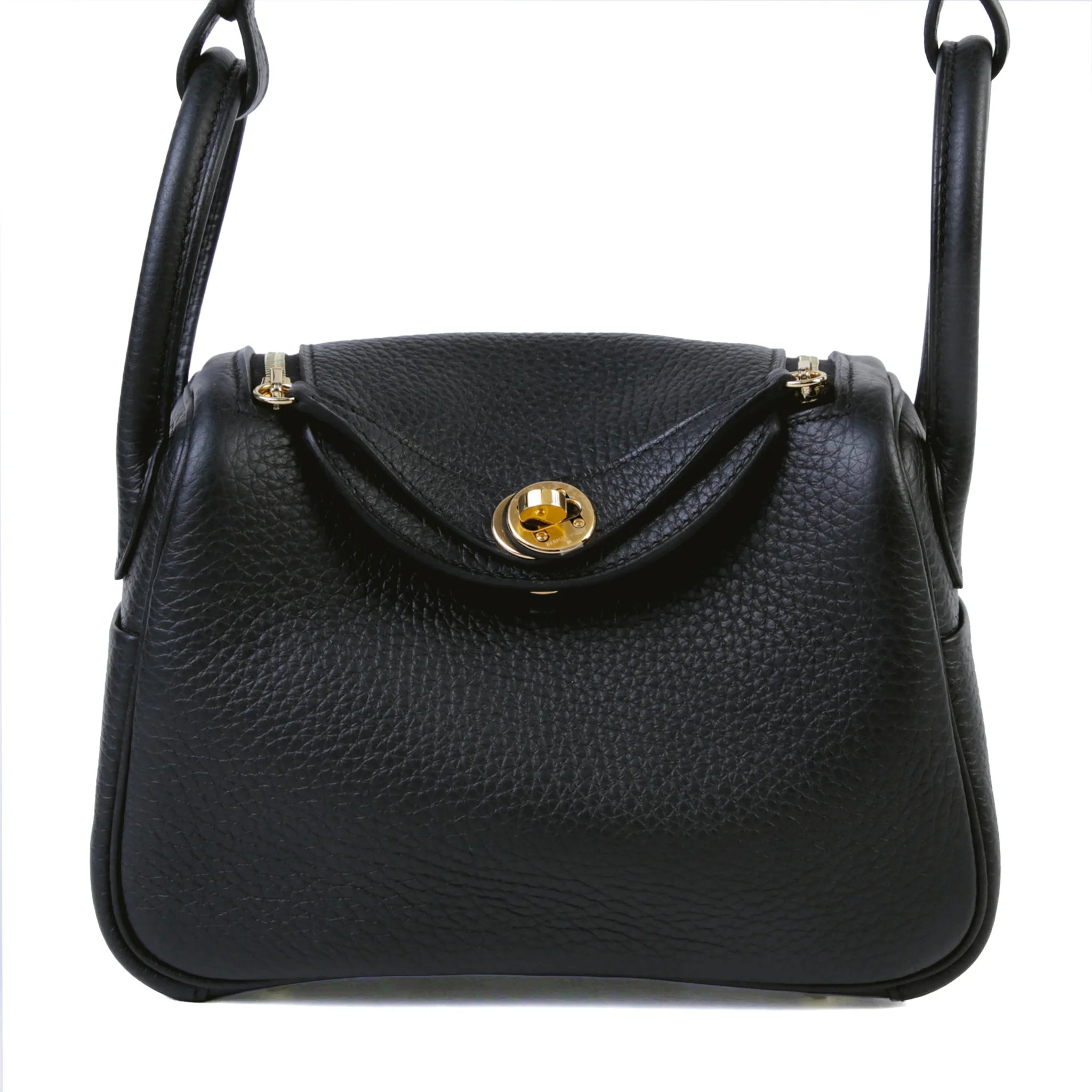 Brand New ( Rank N ) HERMÈS Mini Lindy II Noir (89) Clemence Gold hardware K (2025)