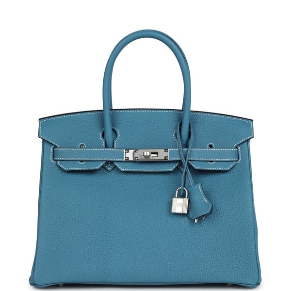 Hermes Hermes Birkin 30 Blue Jean Togo Palladium Hardware