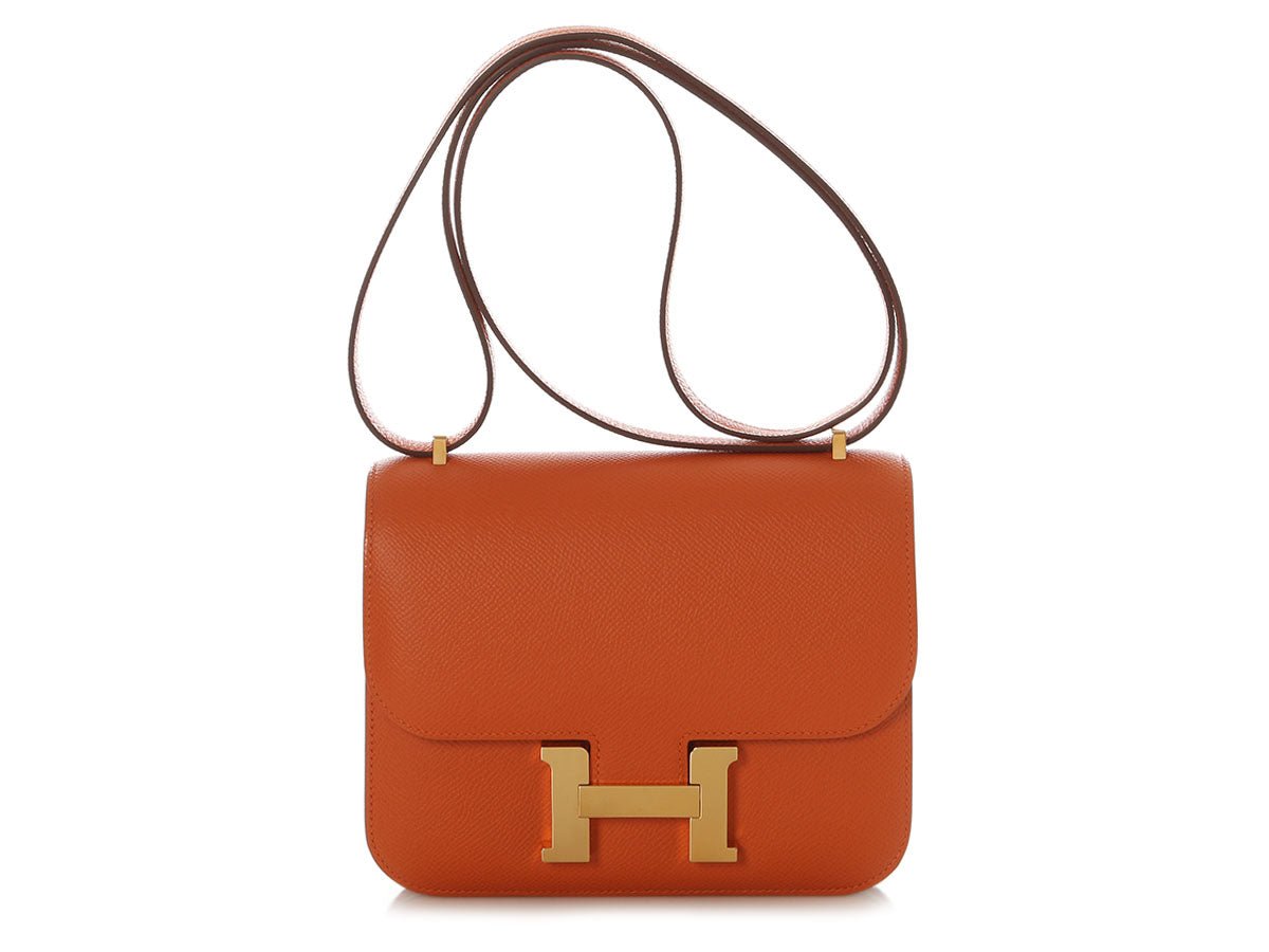 Hermes Hermès Orange Epsom Constance Mirror 18