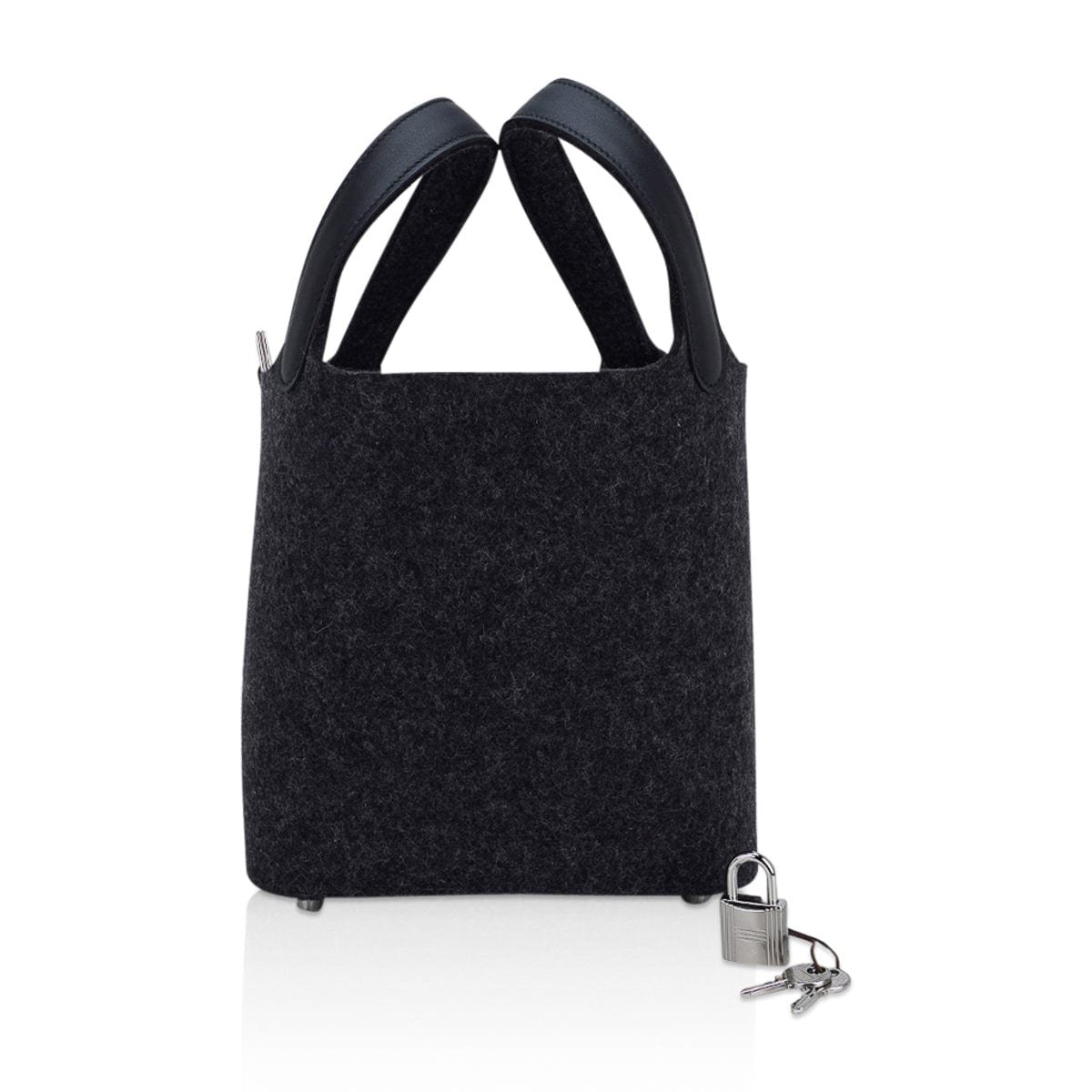 Hermes Hermes Picotin Lock Touch 18 Charcoal Gray Feutre with Swift Leather Tote Bag