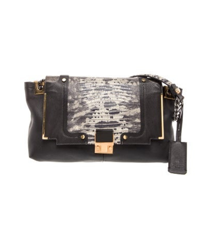 Lanvin Embossed Leather Shoulder Bag