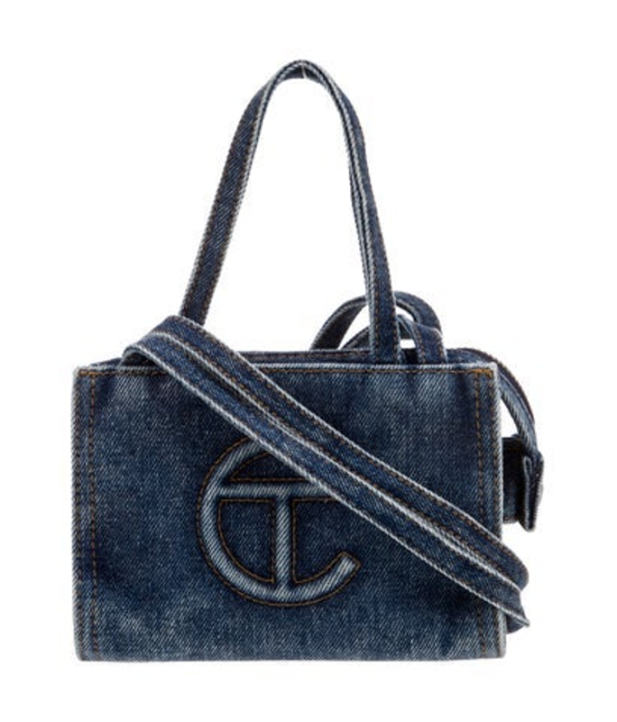 Telfar Denim Small Blue Denim Shopping Bag Small