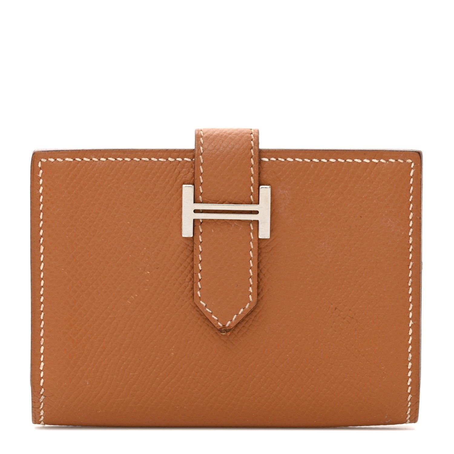 Hermes Epsom Bearn Card Holder Wallet Gold