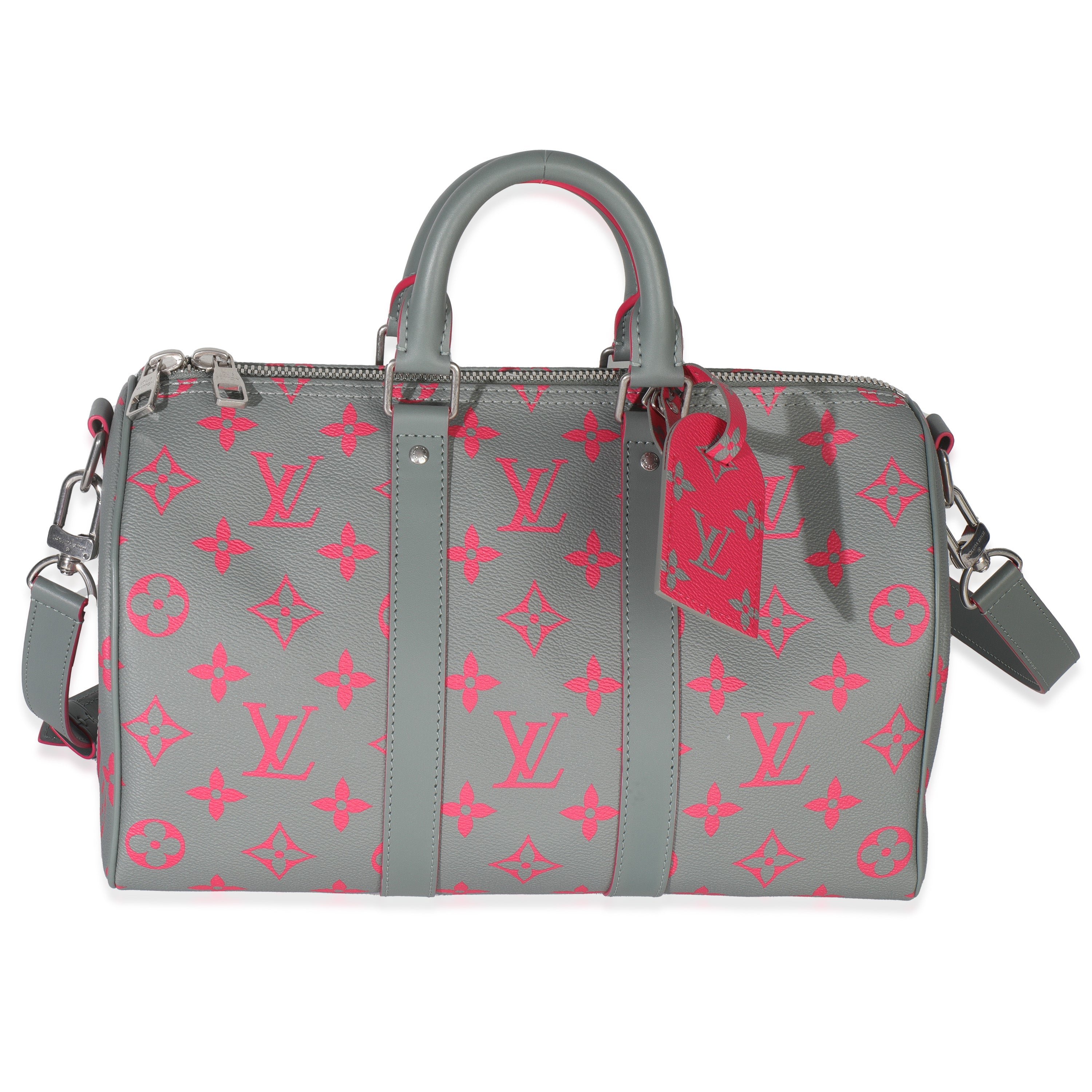 Louis Vuitton Grey Pink Monogram Glow Up Keepall Bandouliere 35