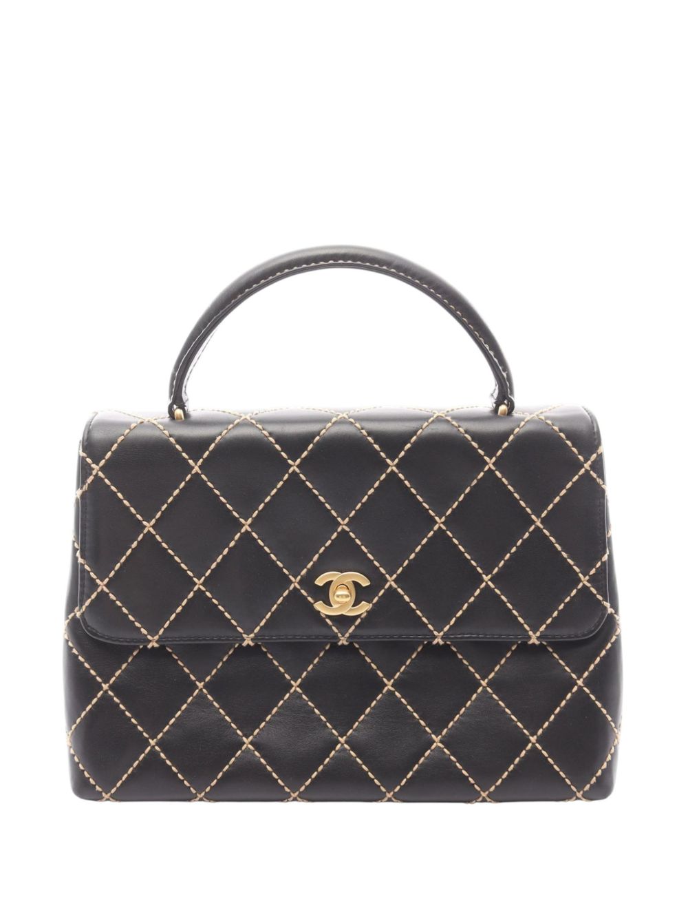 2004-2005 CC Quilted Wild Stitch Lambskin Kelly Top Handle Bag handbag