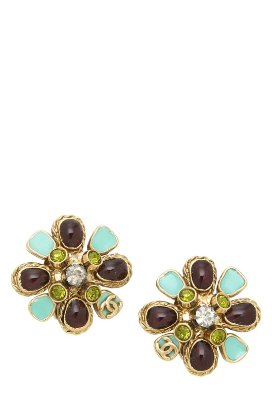 Multicolor Gold Gripoix Earrings