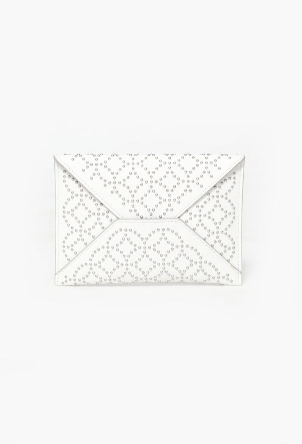 Alaia Studded White Envelope Clutch
