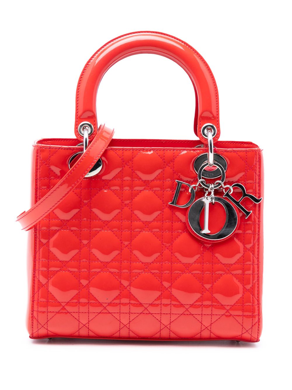 2012 Medium Patent Cannage Lady Dior satchel