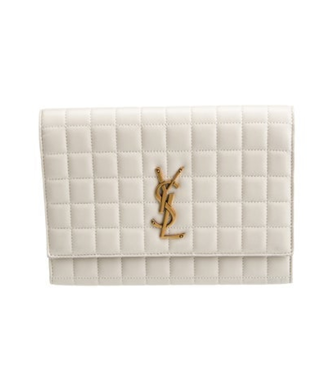 Saint Laurent Laurent Quilted Monogram Carre Quilt Matelasse Cassandre Flap Pouch 2023