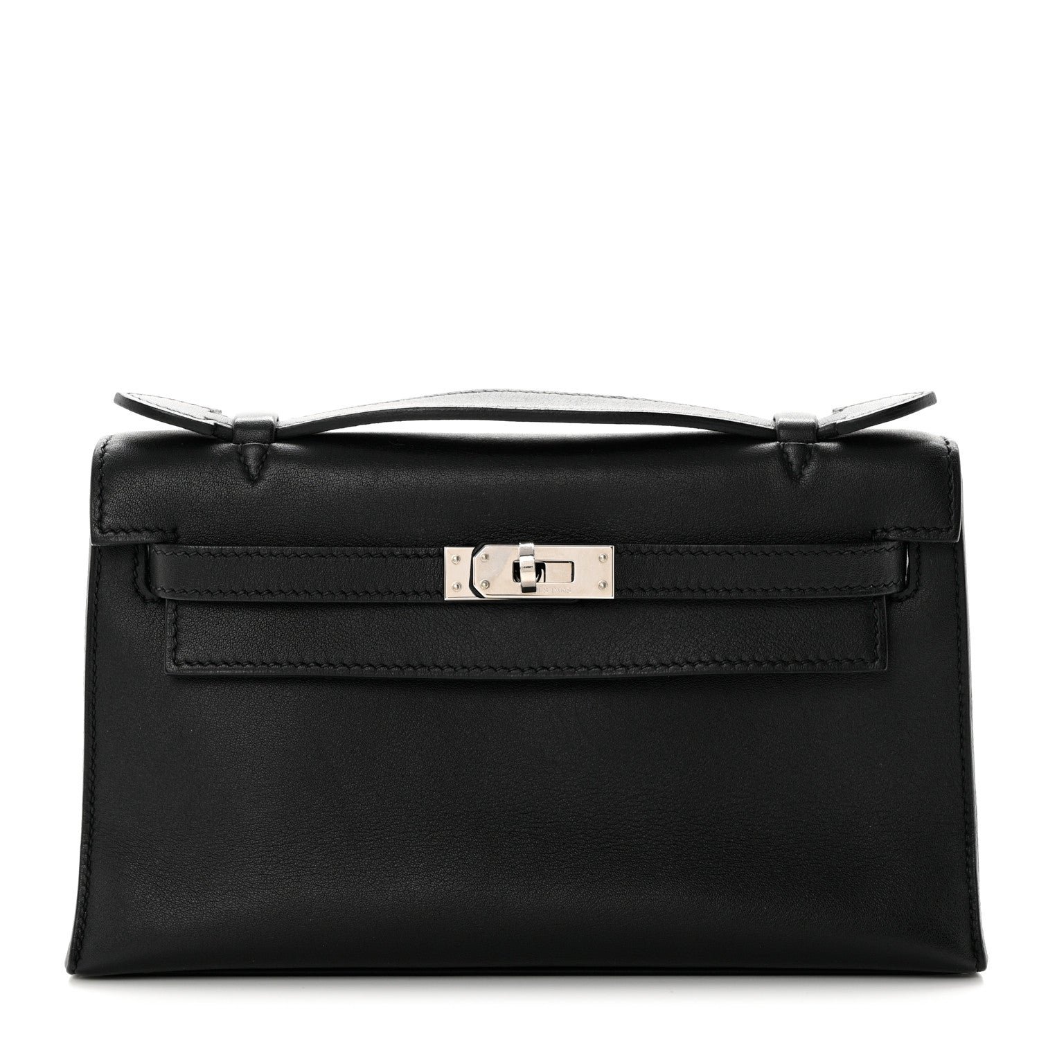 Hermes Swift Kelly Pochette Clutch Black