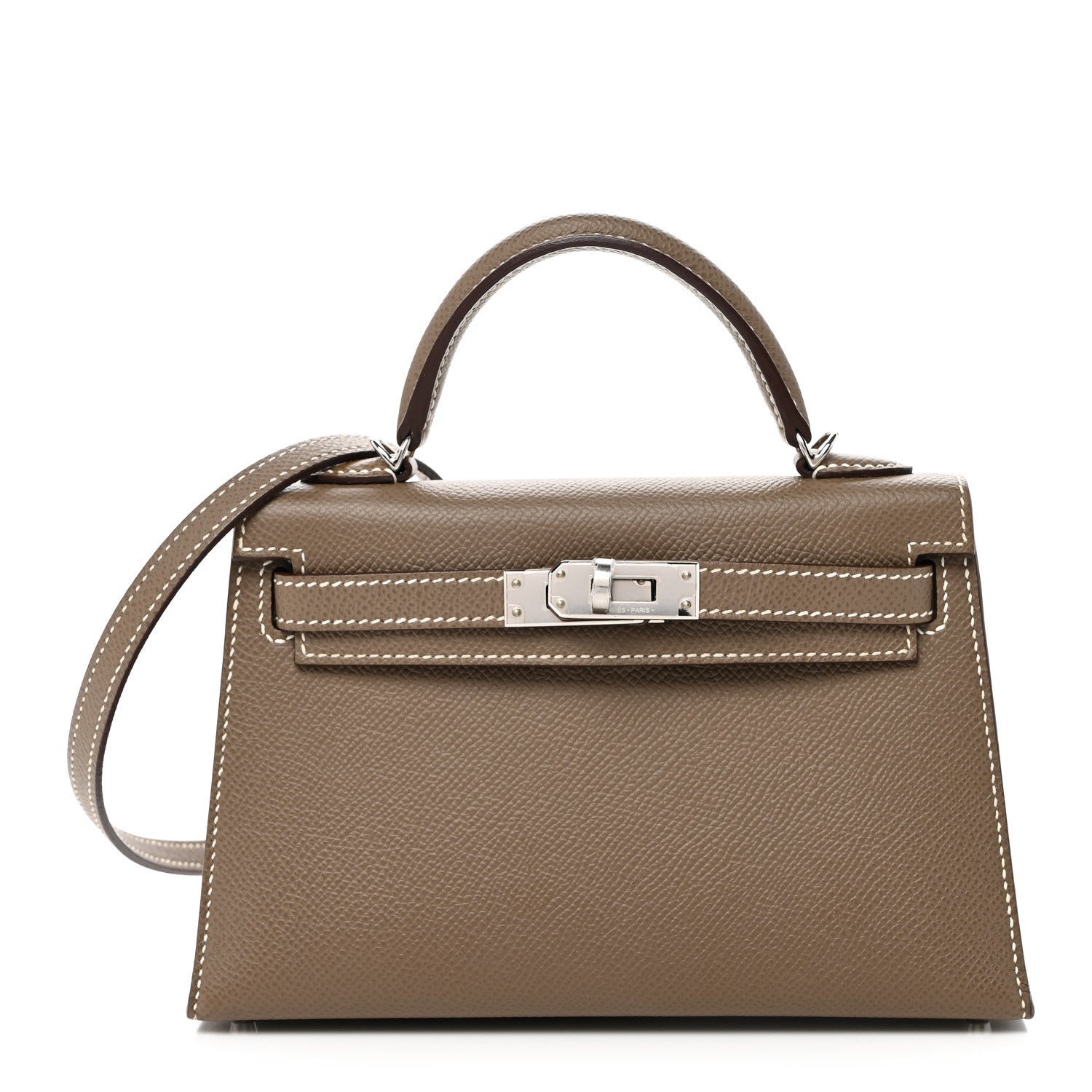 Hermes Epsom Mini Kelly Sellier 20 Etoupe