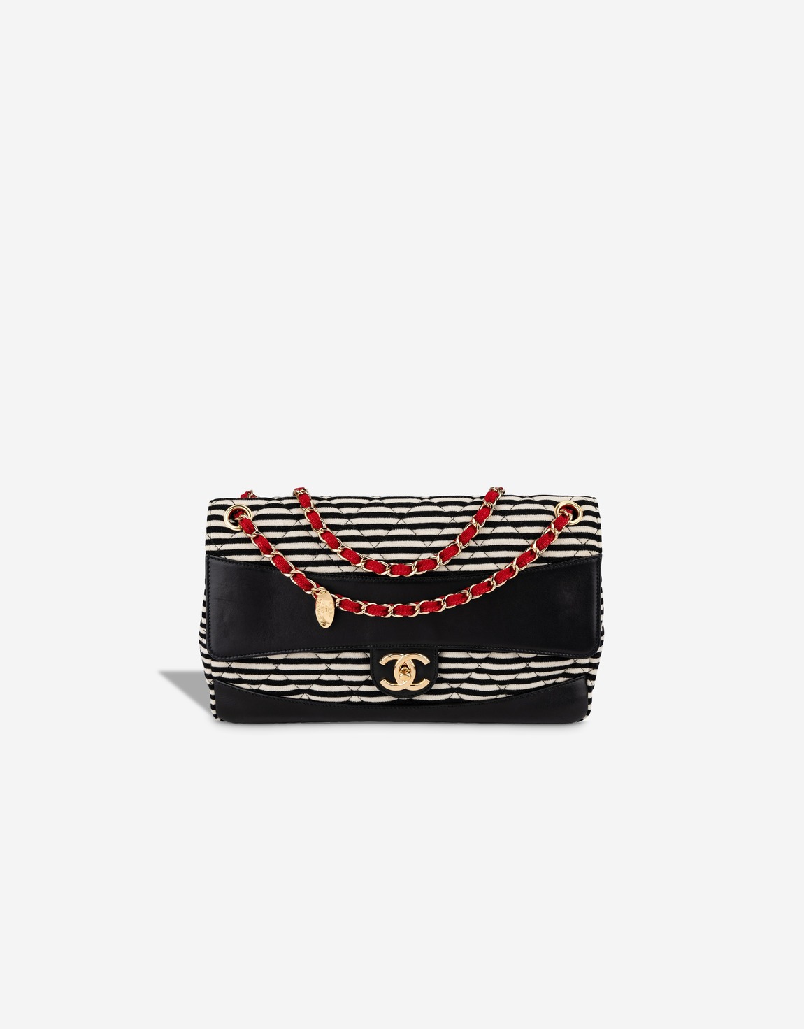 
		Flap Bag Medium Cotton / Lamb Black / White / Red    