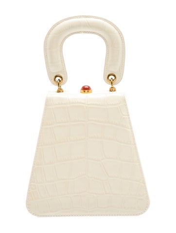 Staud Embossed Leather Top Handle Bag