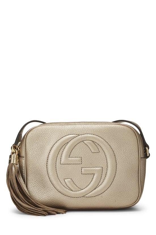 Gold Metallic Grained Leather Soho Disco