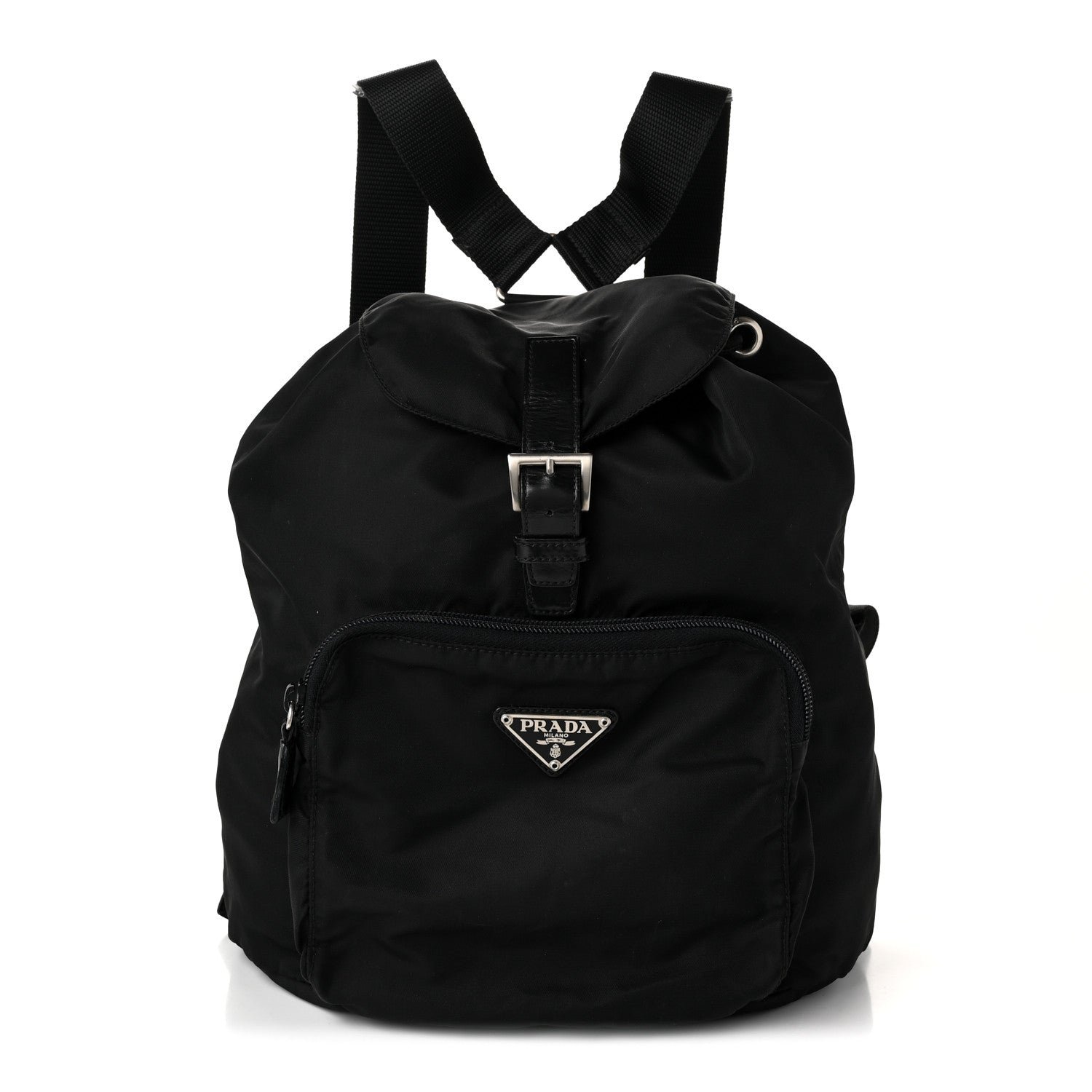 Prada Prada Tessuto Nylon Saffiano Vela Backpack Black