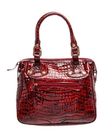 Embossed Leather Top Handle Bag